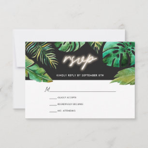 ネオン灯 熱帯結婚式RSVP 出欠カード