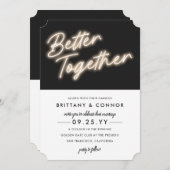 ネオン灯 | Better Together |モダン結婚s 招待状 (正面/裏面)