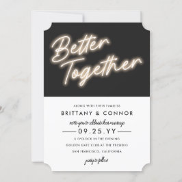 ネオン灯 | Better Together |モダン結婚s 招待状