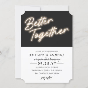 ネオン灯 Better Together モダン結婚s 招待状