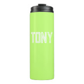 ネオン無地のアップルグリーン名前をカスタムするモノグラム タンブラー (正面)