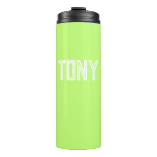 ネオン無地のアップルグリーン名前をカスタムするモノグラム タンブラー