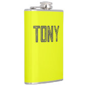 ネオン無地のイエローカラー名前をカスタムするモノグラム フラスク (右)