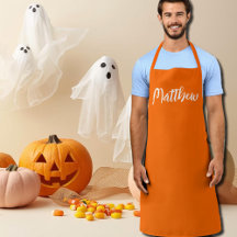 ネオン無地のオレンジカラーパーソナライズされたエプロン