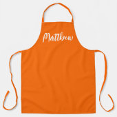 ネオン無地のオレンジカラーパーソナライズされたエプロン エプロン (正面)