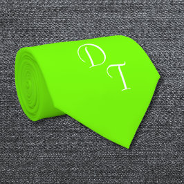 ネオン無地のグリーン – モノグラム ネクタイ