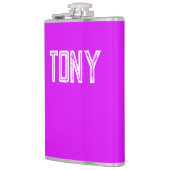 ネオン無地のパープル名前をカスタムするモノグラム フラスク (左)