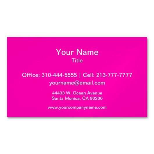 ネオン無地のピカスタマイズク マグネット名刺 (正面)