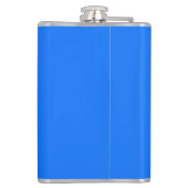 ネオン無地のブルー名前をカスタムするモノグラム フラスク (裏面)