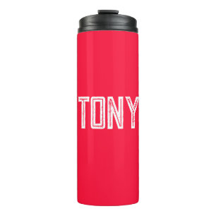 ネオン無地のレッドカラー名前をカスタムするモノグラム タンブラー