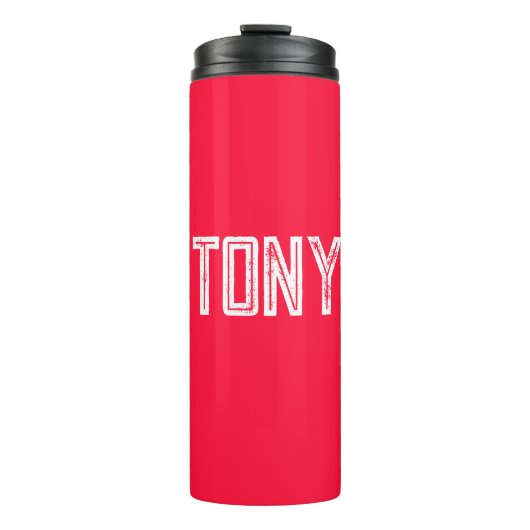 ネオン無地のレッドカラー名前をカスタムするモノグラム タンブラー (正面)