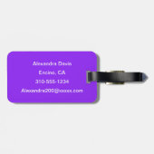 ネオン無地の紫カスタマイズ色 ラゲッジタグ (裏面横)