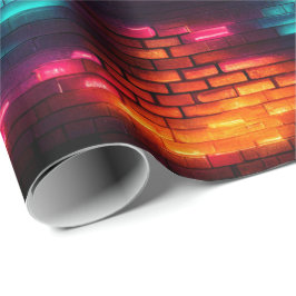 ネオン煉瓦壁掛け紙 ラッピングペーパー