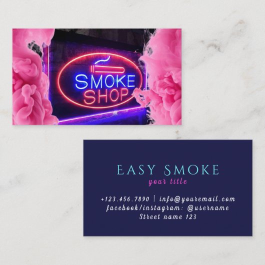 ネオン煙店名刺 名刺 (正面/裏面)