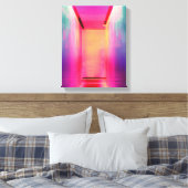 ネオン照明ホットピンク写真明るい色 キャンバスプリント (インサイチュ (寝室))