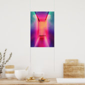 ネオン照明ホットピンク写真明るい色 ポスター (キッチン)