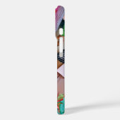 ネオン熱いピンクの熱帯花ジャングルの羽 Case-Mate iPhoneケース (裏面 / 左)