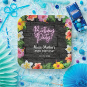 ネオン熱帯林夏ハワイ誕生日パーティー ペーパープレート (パーティー)