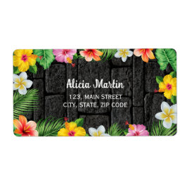 ネオン熱帯林夏ハワイ誕生日パーティー ラベル