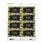 ネオン熱帯林夏ハワイ誕生日パーティー ラベル (フルシート)