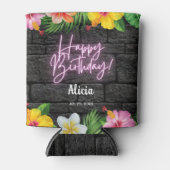 ネオン熱帯林夏ハワイ誕生日パーティー 缶クーラー (正面)