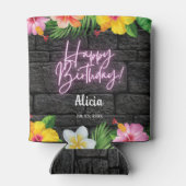 ネオン熱帯林夏ハワイ誕生日パーティー 缶クーラー (裏面)