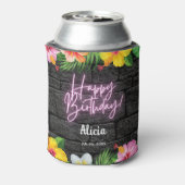 ネオン熱帯林夏ハワイ誕生日パーティー 缶クーラー (缶裏面)