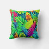ネオン熱帯雨林ファンタジー クッション (裏面)