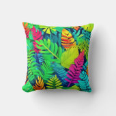 ネオン熱帯雨林ファンタジー クッション (正面)