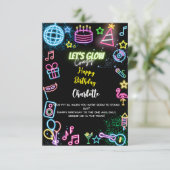 ネオン熱狂するハッピーバースデー カード (スタンド正面)