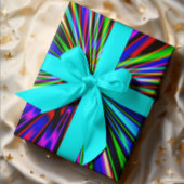 ネオン爆発カラフルフラクタル・アート ラッピングペーパー