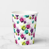 ネオン爪、 ネイルポーランド 紙コップ (裏面)