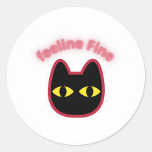 ネオン猫のステッカー カットアウト