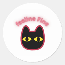 ネオン猫のステッカー カットアウト ラウンドシール