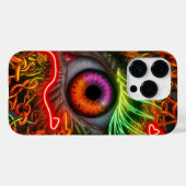 ネオン猫の目のアートワーク鮮やか:カラー、パターン Case-Mate iPhoneケース (裏面 (横))
