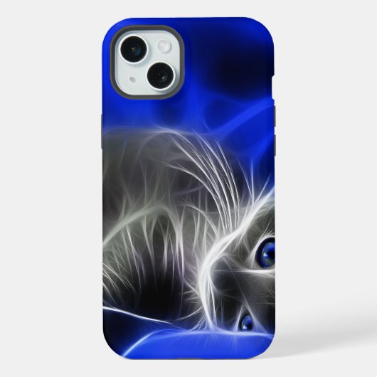 ネオン猫の目 iPhone 16ケース (裏面)