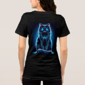 ネオン猫の鮮やかな背景–97948 トライブレンドＴシャツ (裏面)