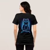 ネオン猫の鮮やかな背景–97948 トライブレンドＴシャツ (裏面全面)