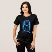 ネオン猫の鮮やかな背景–97948 トライブレンドＴシャツ (正面全面)