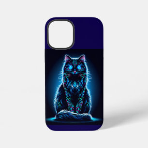 ネオン猫の鮮やかな背景–97948 iPhone 12 MINIケース