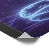 **ネオン猫デザイン - 輝く未来的なネコのアート* ポスター (角)