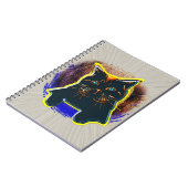 ネオン猫Tシャツジェルマウスパットタペストリー ノートブック (左側)