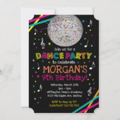 ネオン白熱ダンスのパーティの招待状 招待状 (正面)