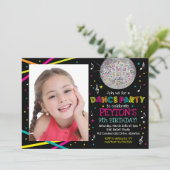 ネオン白熱ダンスパーティー-写真の招待状 招待状 (スタンド正面)