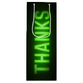 ネオン白熱［赤熱］光を放つグ感謝していリーンの黒 ワインギフトバッグ (正面)