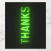 ネオン白熱［赤熱］光を放つグ感謝していリーンの黒 ワインラベル (シングルラベル)