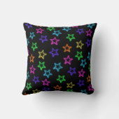 ネオン白熱［赤熱］光を放つスターオンブラック クッション (裏面)