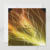 ネオン白熱［赤熱］光を放つスターズバルミツワー招待状金ゴールド 招待状 (裏面)