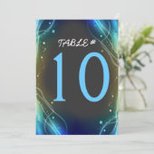 ネオン白熱［赤熱］光を放つスターズバー（ユダヤ教の）バル・ミツバーテーブル番号カード 招待状 (スタンド正面)