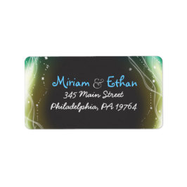 ネオン白熱［赤熱］光を放つスターズユダヤ結婚式招待状 ラベル